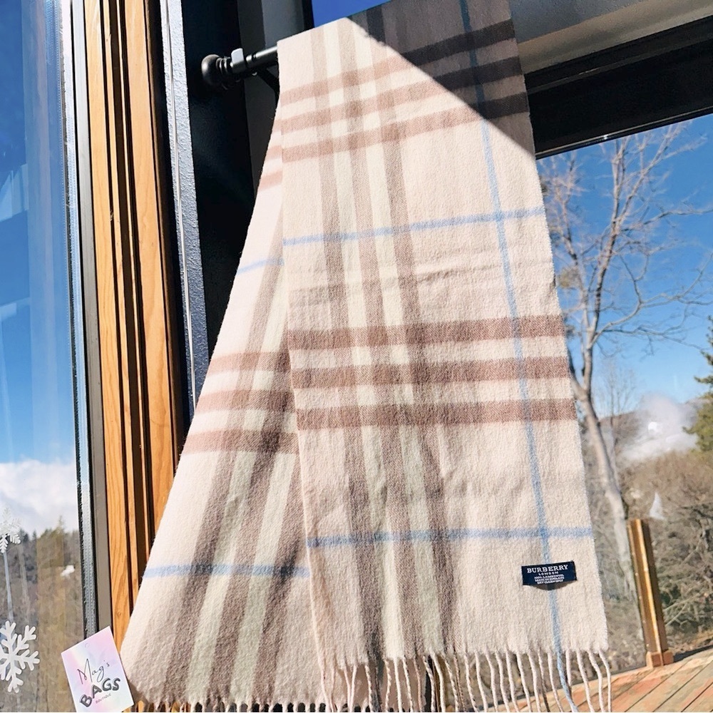 Burberry: Pink Giant Check Plaid Scarf - Picture 2 of 13